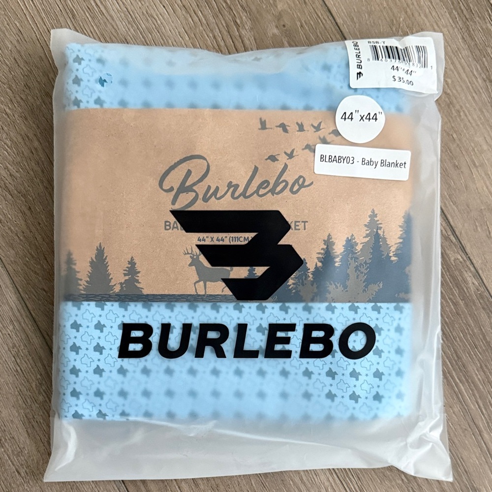 ❌SOLD❌ BURLEBO Blue Texas Baby Swaddle Blanket NWT
